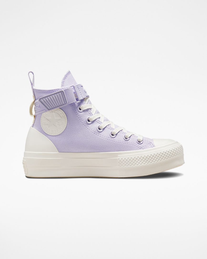 Zapatos Plataforma Converse Chuck Taylor All Star Lift Utility Strap Altas Mujer Moradas Moradas | PE 50WE28